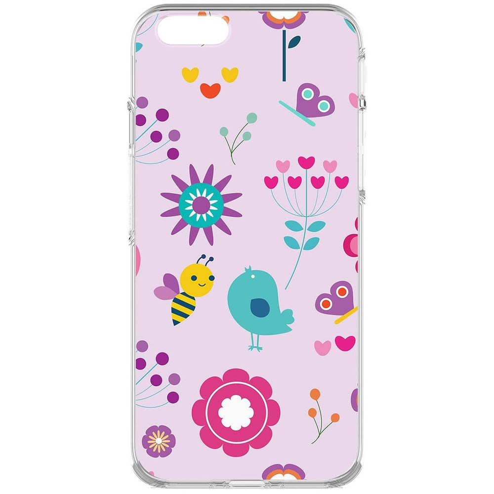 Чехол-накладка Krutoff Clear Case Цветочный паттерн 8 для iPhone 6