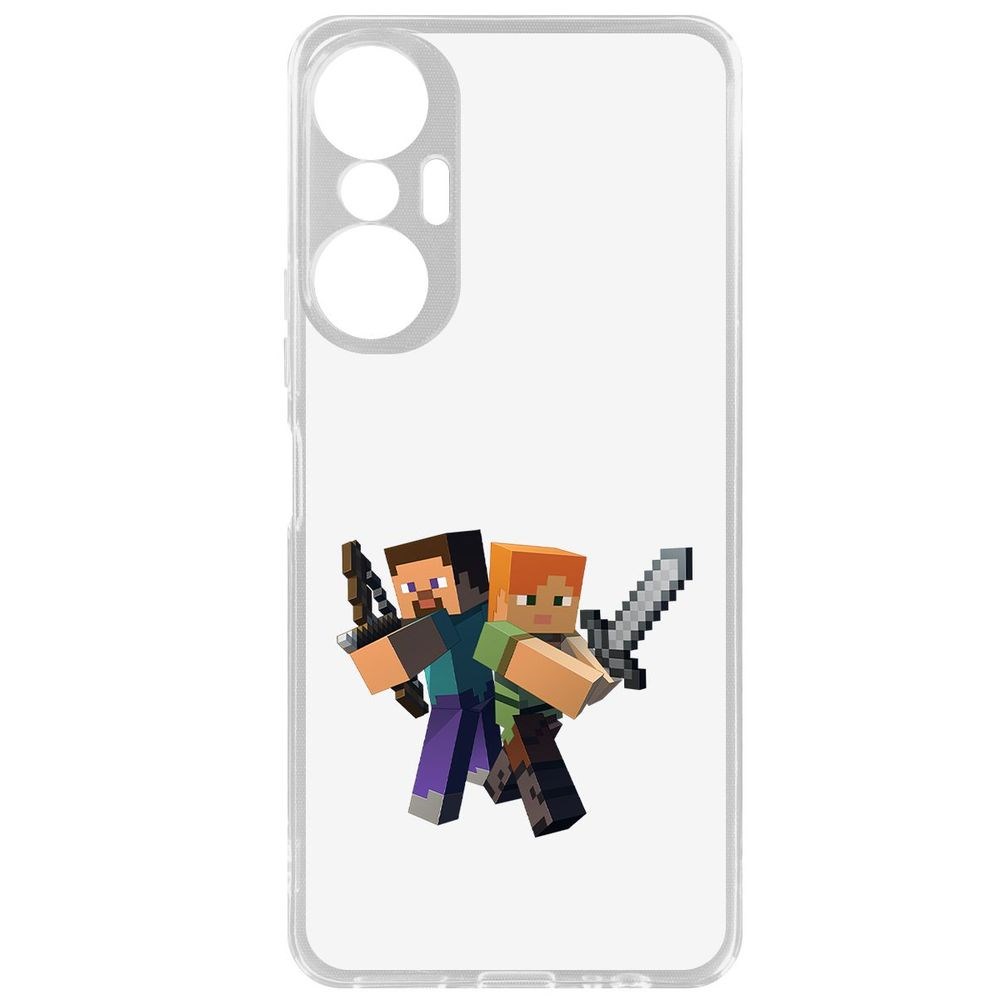 Чехол-накладка Кейс Minecraft-Стив и Алекс для Infinix Hot 20S