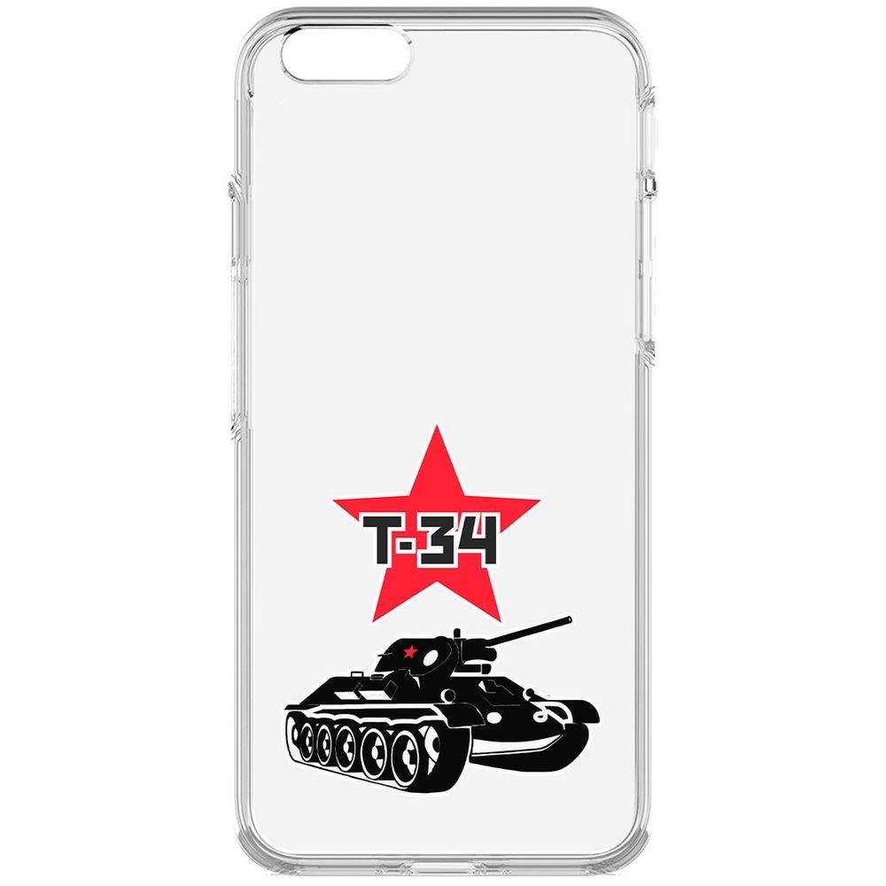 

Чехол-накладка Krutoff Clear Case Т-34 для iPhone 6S, Прозрачный