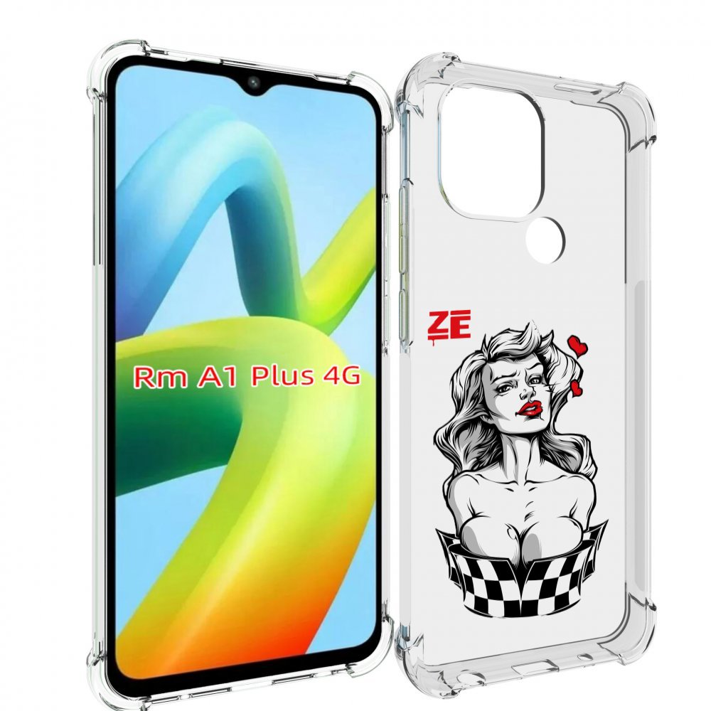 

Чехол MyPads черно белая девушка с красными губами женский для Xiaomi Redmi A1 Plus +, Прозрачный, Tocco