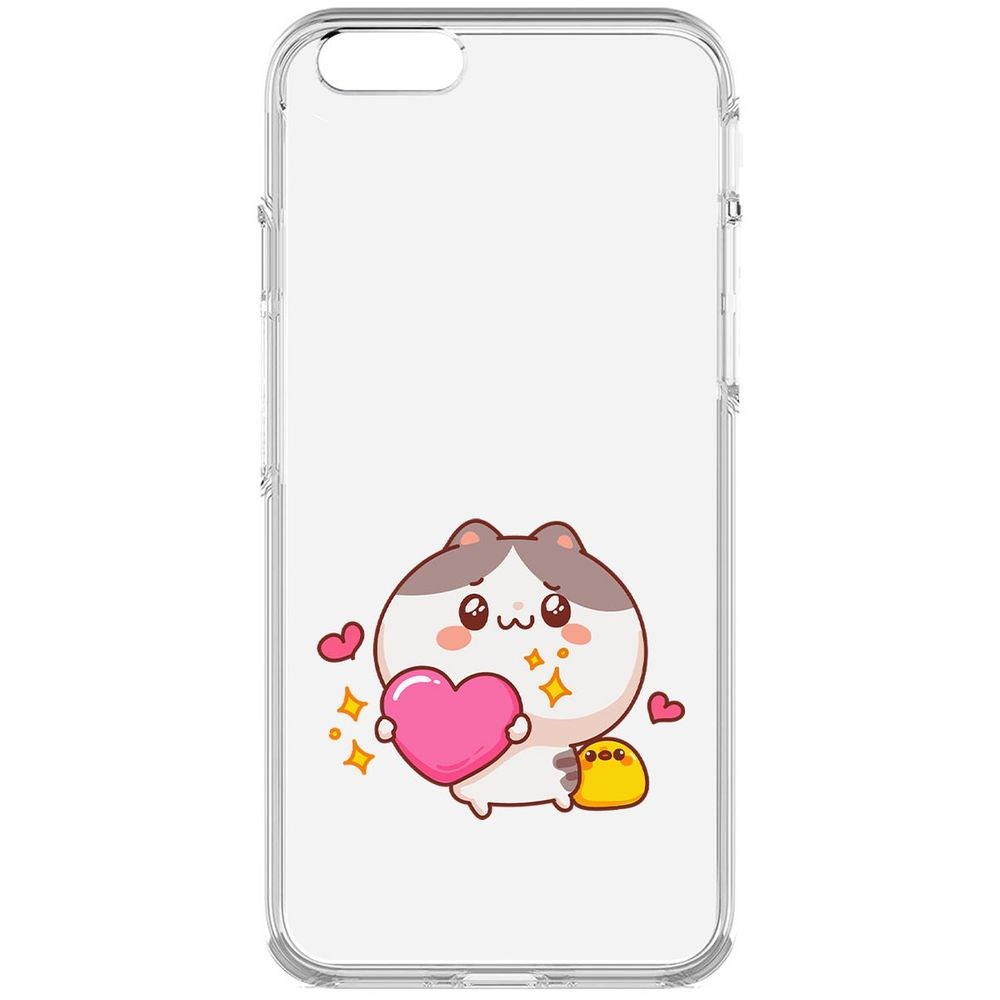 

Чехол-накладка Krutoff Clear Case Сердце для тебя для iPhone 6S, Прозрачный