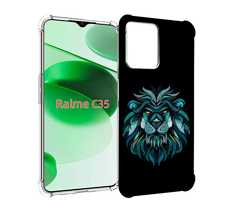 

Чехол MyPads Лев-красивый-зеленый для Realme C35 / Narzo 50A Prime, Прозрачный, Tocco
