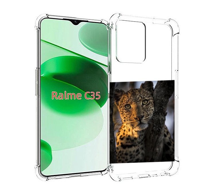 

Чехол MyPads Леопард для Realme C35 / Narzo 50A Prime, Прозрачный, Tocco