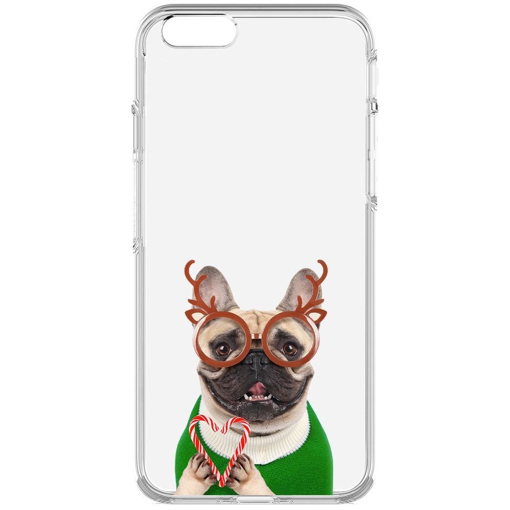 

Чехол-накладка Krutoff Clear Case Новогодний француз для iPhone 6S, Прозрачный