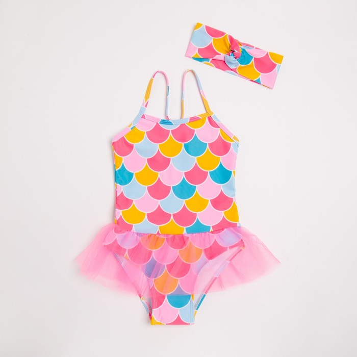 

Купальник детский слитный MINAKU с повязкой, розовый, 128-134, MINAKU: Swim Collection KIDS