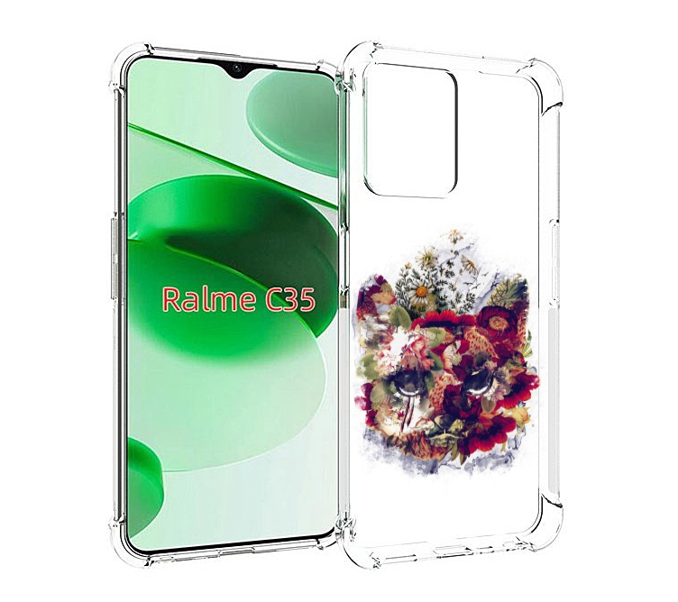 

Чехол MyPads Лиса в цветах-2 для Realme C35 / Narzo 50A Prime, Прозрачный, Tocco