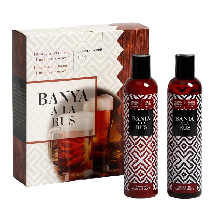 Подарочный набор Banya a La Rus: шампунь, 250 мл + бальзам для волос, 250 мл