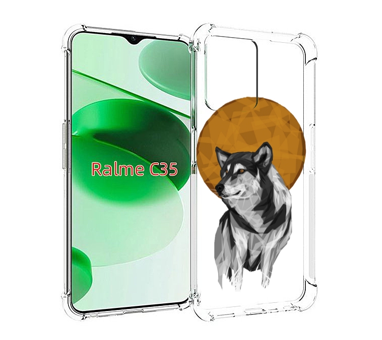 

Чехол MyPads Лунный волк для Realme C35 / Narzo 50A Prime, Прозрачный, Tocco