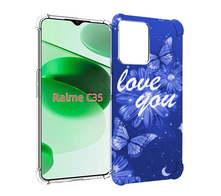 

Чехол MyPads Люблю-тебя-с-бабочками для Realme C35 / Narzo 50A Prime, Прозрачный, Tocco