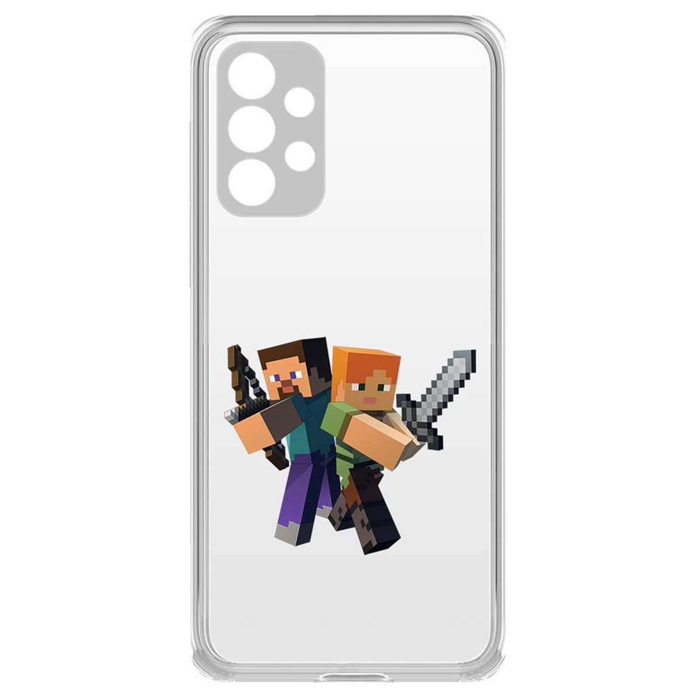 Чехол-накладка Minecraft-Стив и Алекс для Samsung Galaxy A73 5G (A736)