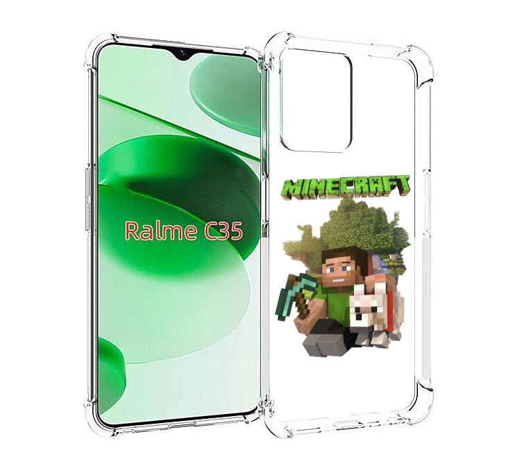

Чехол MyPads Майнкрафт детский для Realme C35 / Narzo 50A Prime, Прозрачный, Tocco