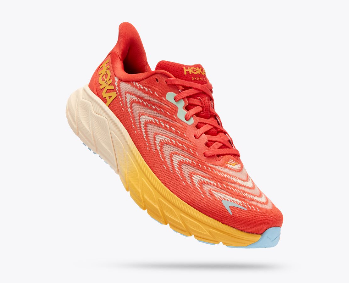 Кроссовки мужские Hoka ARAHI 6 красно-оранжевые 7.5 US