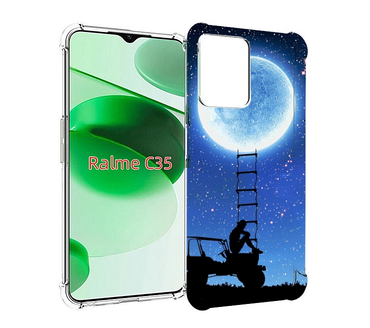 

Чехол MyPads Машина-на-лун для Realme C35 / Narzo 50A Prime, Прозрачный, Tocco
