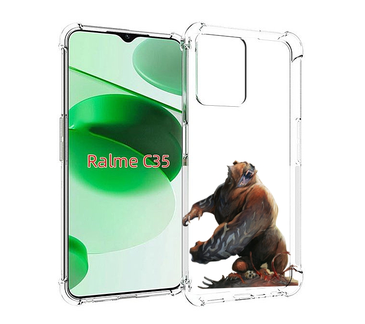 

Чехол MyPads Медведь-жестокий для Realme C35 / Narzo 50A Prime, Прозрачный, Tocco
