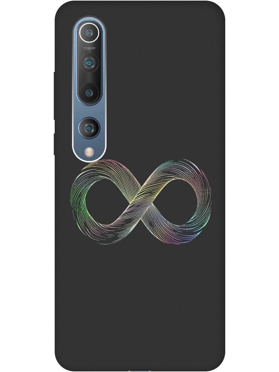 

Силиконовый чехол на Xiaomi Mi 10 с принтом "Знак бесконечность" матовый черный, Черный;серебристый, 722821161