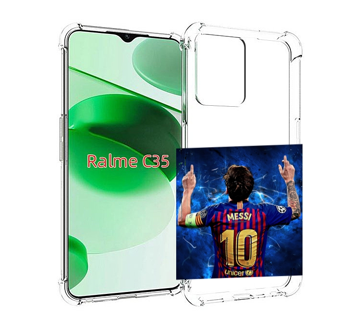 

Чехол MyPads Месси-10 мужской для Realme C35 / Narzo 50A Prime, Прозрачный, Tocco