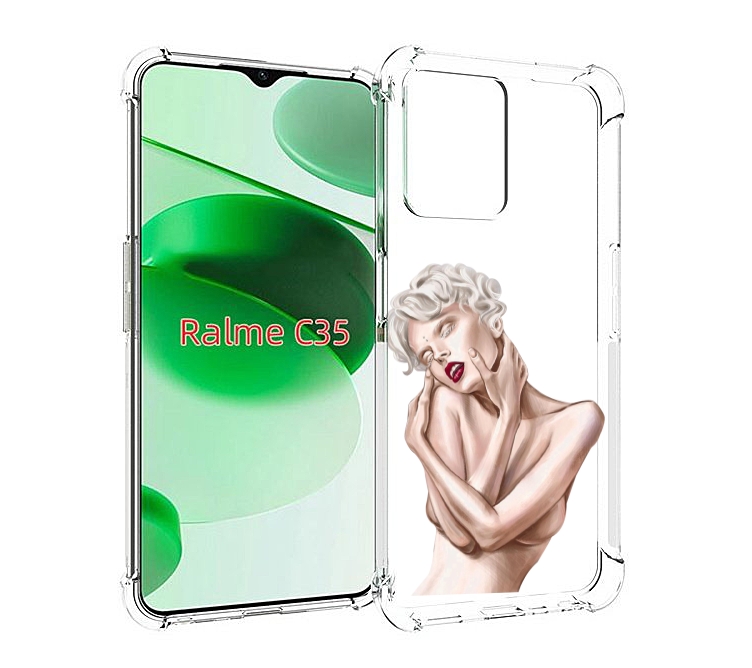 

Чехол MyPads Мигера женский для Realme C35 / Narzo 50A Prime, Прозрачный, Tocco