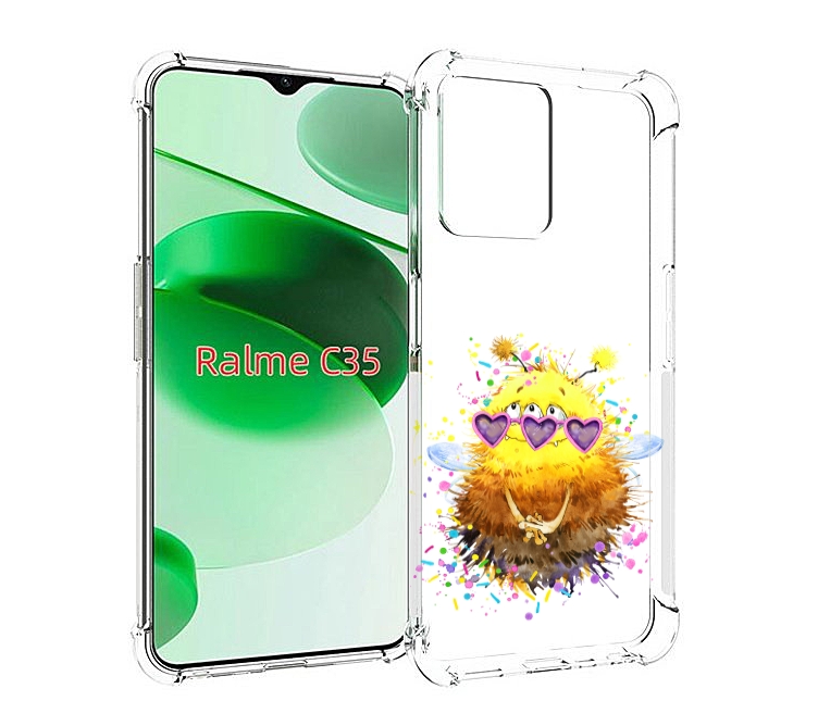 

Чехол MyPads Пушитый шмель для Realme C35 / Narzo 50A Prime, Прозрачный, Tocco