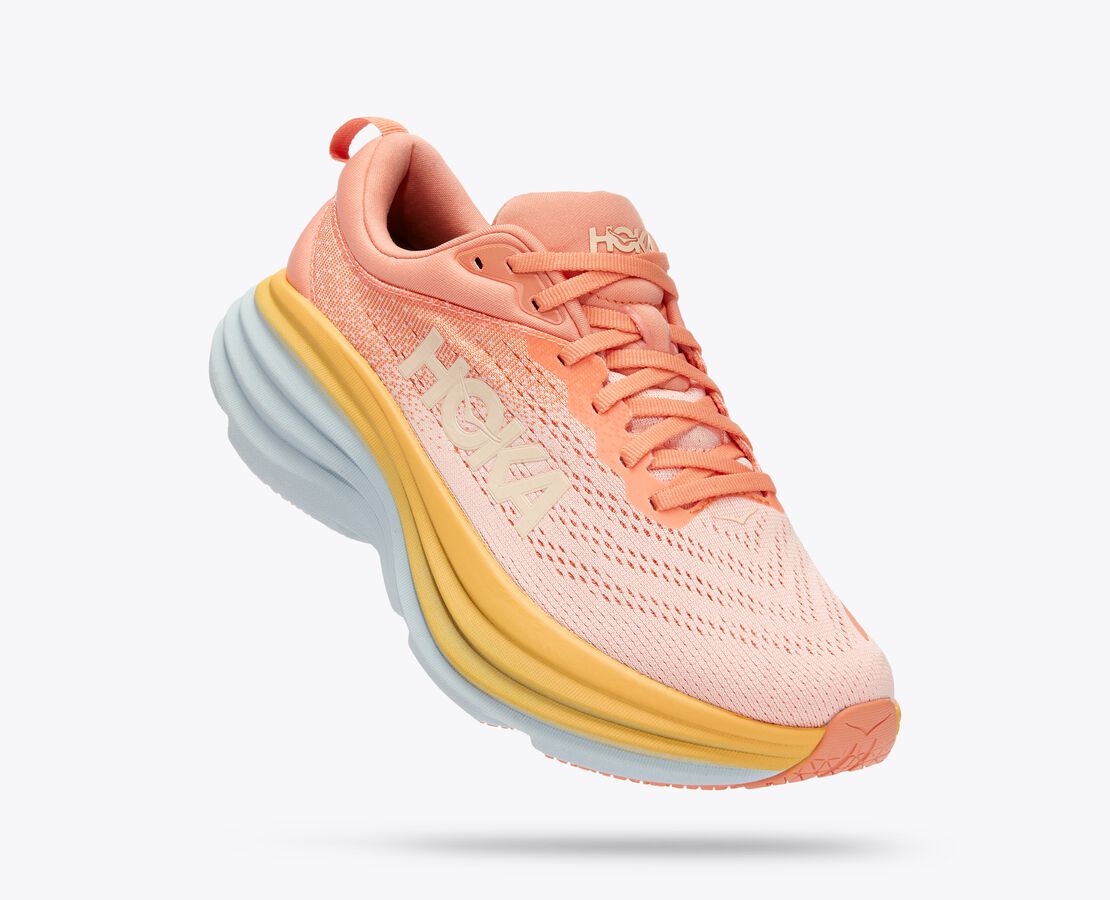 

Спортивные кроссовки женские Hoka Scpp розовые 5.5 US, Оранжевый, Bondi 8