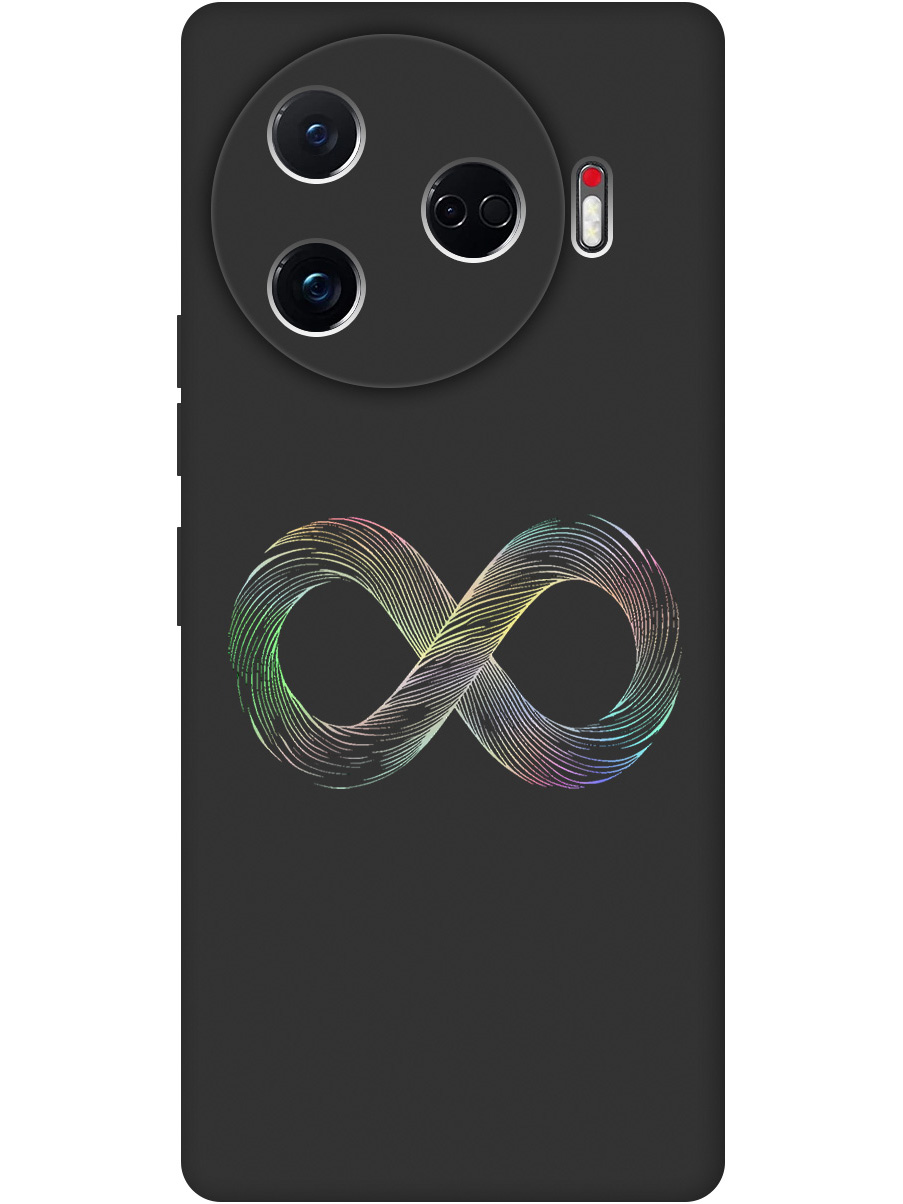 

Силиконовый чехол на Tecno Camon 30 Pro 5g с принтом "Знак бесконечность" матовый черный, Черный;серебристый, 782633661
