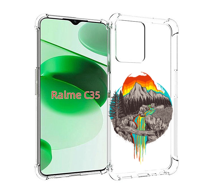 

Чехол MyPads Радужный водопад для Realme C35 / Narzo 50A Prime, Прозрачный, Tocco