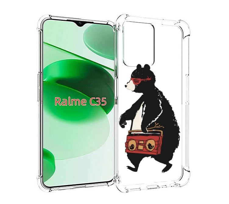 

Чехол MyPads Музыкальный медведь для Realme C35 / Narzo 50A Prime, Прозрачный, Tocco
