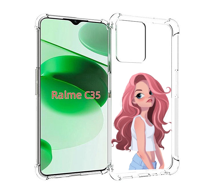 

Чехол MyPads Мультяшный-арт-девушки женский для Realme C35 / Narzo 50A Prime, Прозрачный, Tocco