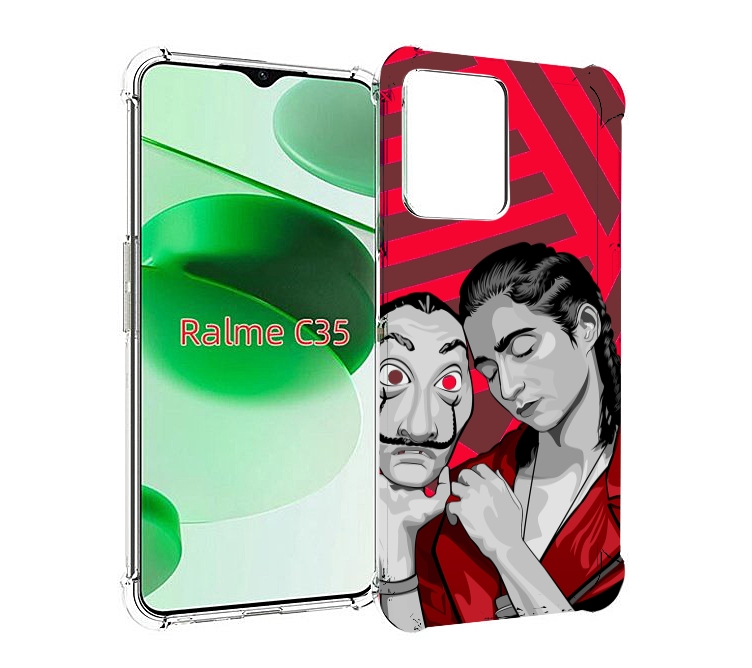 

Чехол MyPads Найроби-бумажного-дома для Realme C35 / Narzo 50A Prime, Прозрачный, Tocco