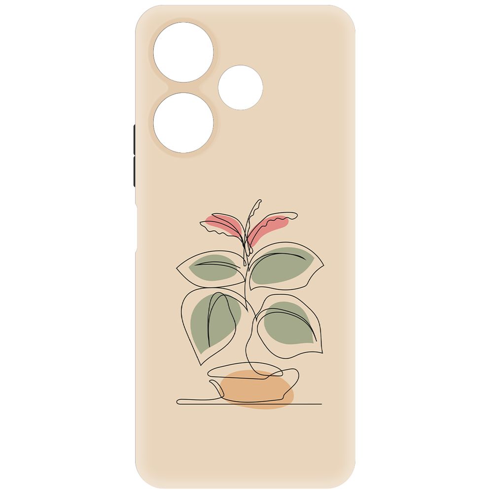 

Чехол-накладка Krutoff Soft Case Цветок для Xiaomi Redmi 13 черный