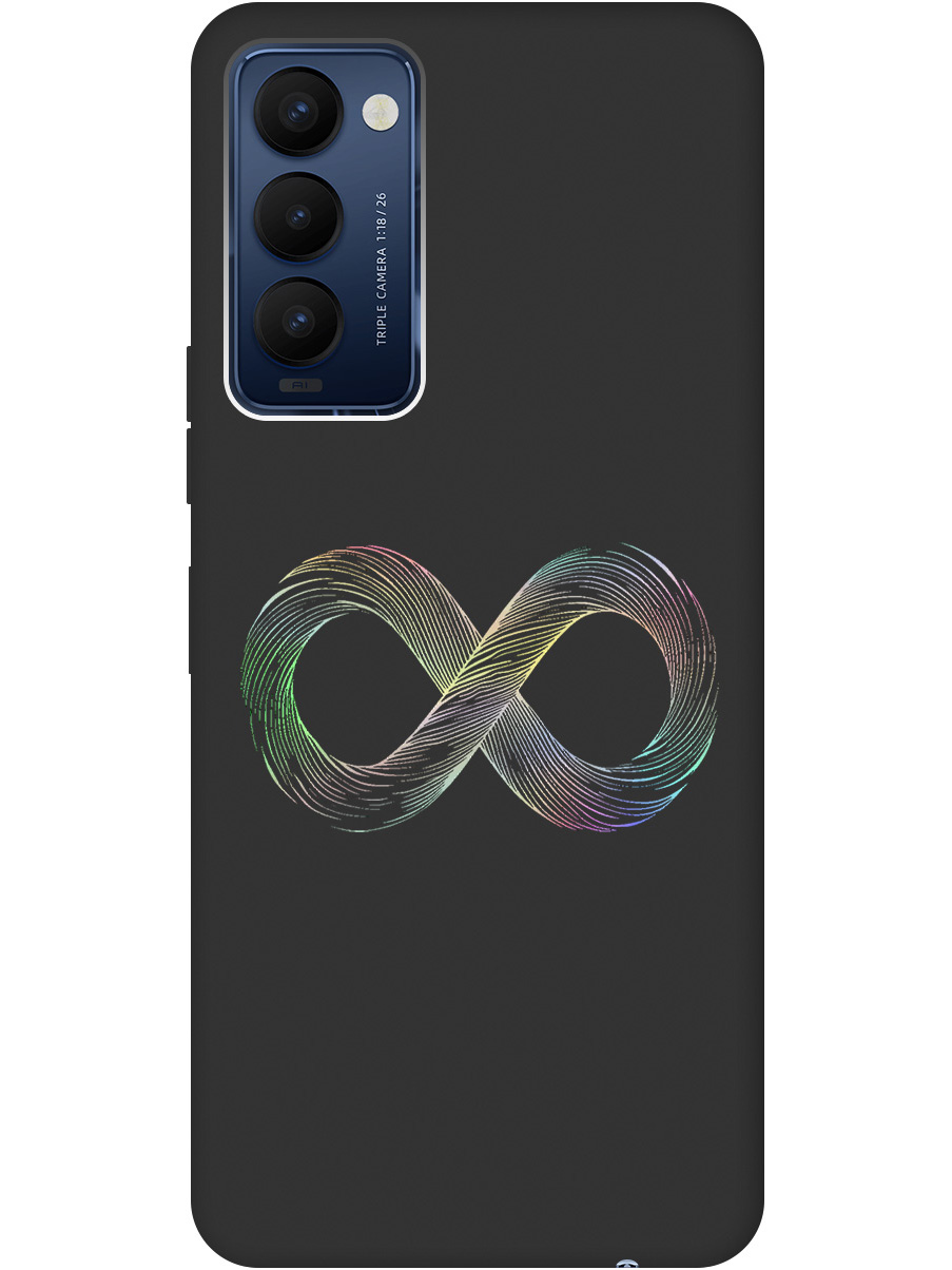 

Силиконовый чехол на Tecno Camon 18 / 18P с принтом "Знак бесконечность" матовый черный, Черный;серебристый, 741735961