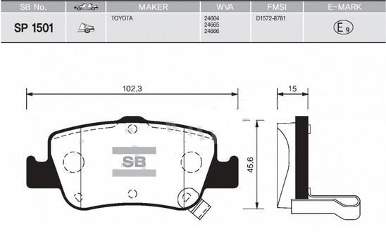 

Тормозные колодки Sangsin brake задние дисковые для Тоуоtа Аuris 2007- SP1501