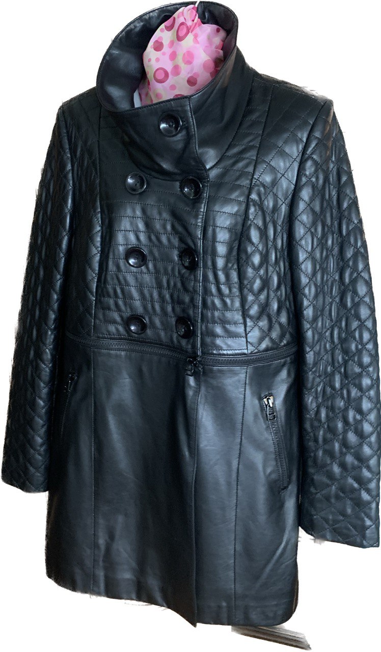 Кожаная куртка женская Leathery 1336 черная 46 RU