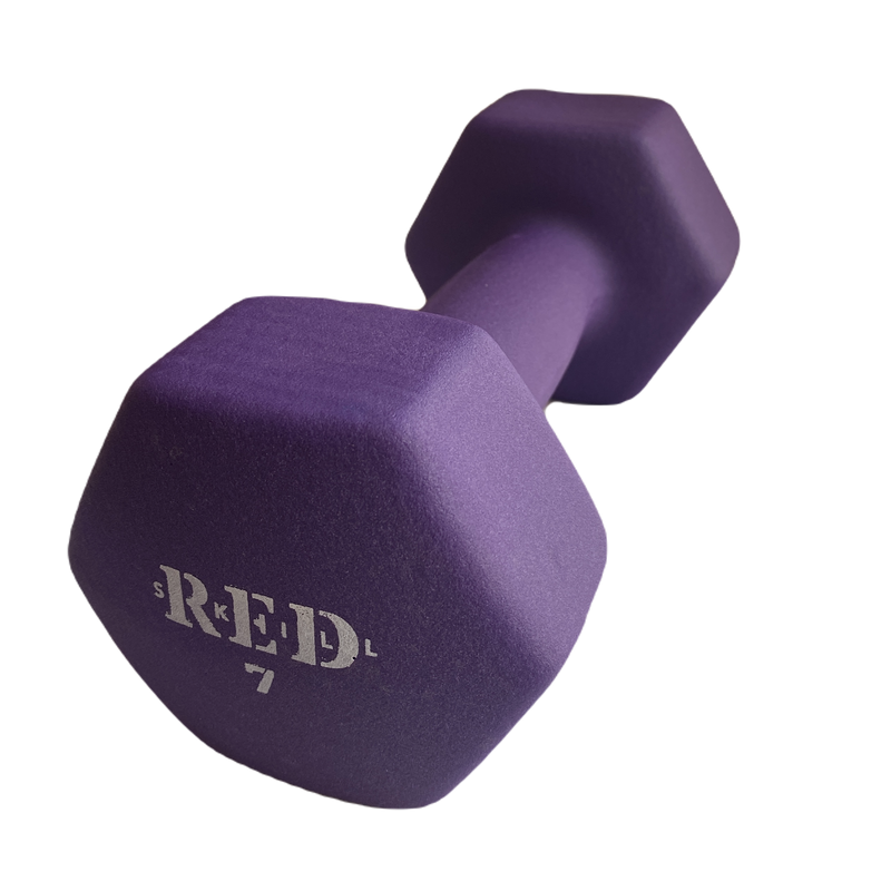 Неразборная гантель неопреновая Red Skill 1 x 7 кг, фиолетовый