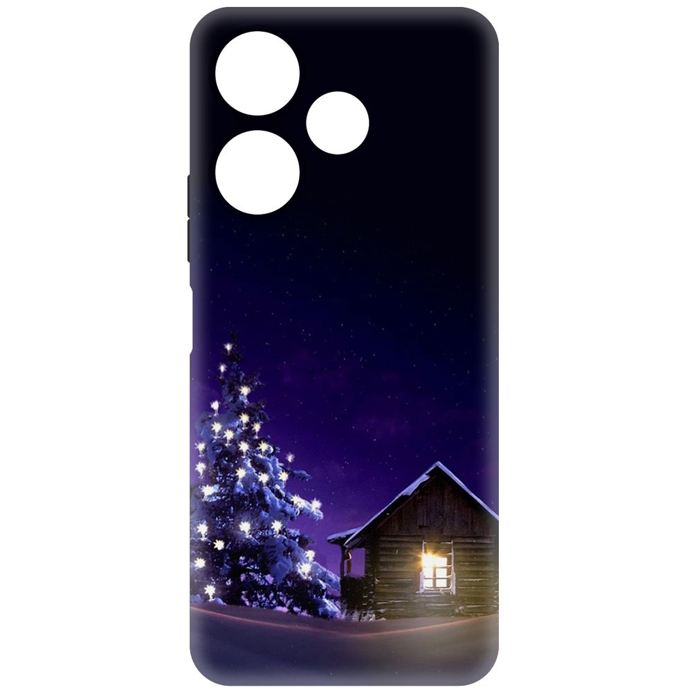 

Чехол-накладка Krutoff Soft Case Зимний домик для Xiaomi Redmi 13 черный