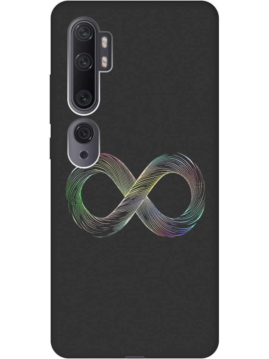 

Силиконовый чехол на Xiaomi Mi Note 10 / Note 10 Pro с принтом матовый черный 845873, Черный;серебристый, 722362061