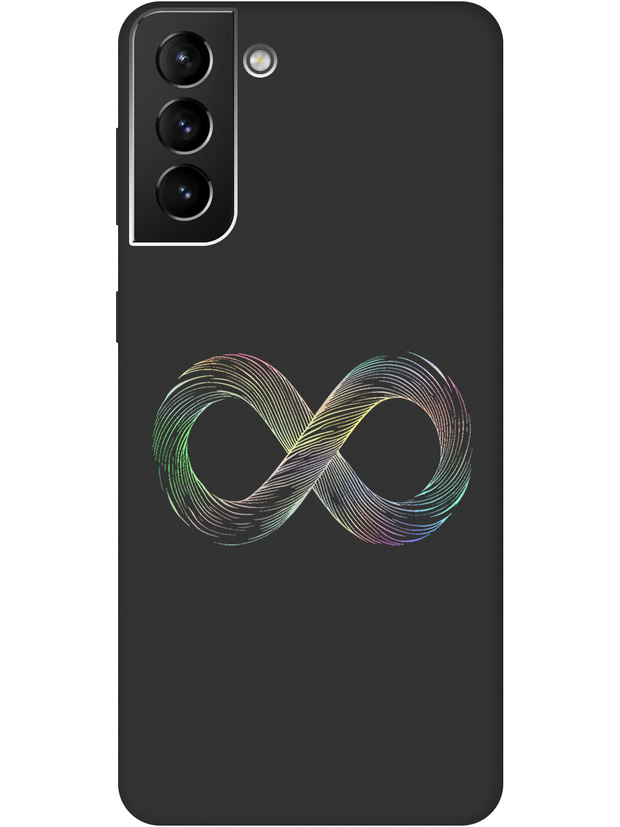 

Силиконовый чехол на Samsung Galaxy S21+ с принтом "Знак бесконечность" матовый черный, Черный;серебристый, 724127561