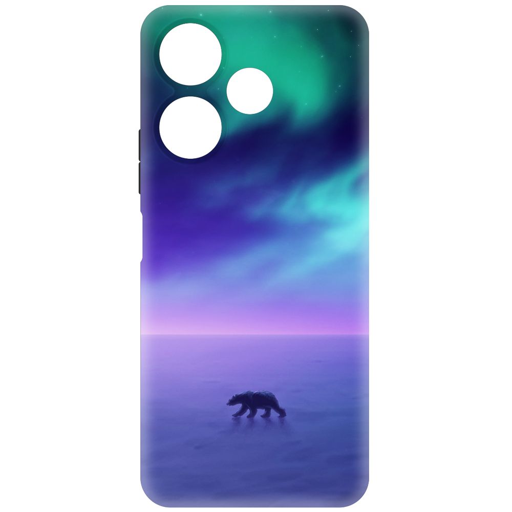 

Чехол-накладка Krutoff Soft Case Северное Сияние для Xiaomi Redmi 13 черный