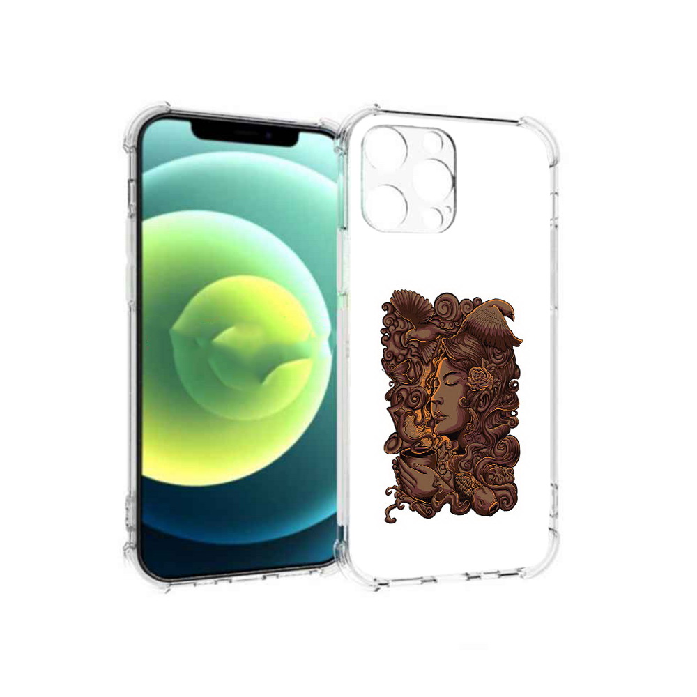 

Чехол MyPads Tocco для Apple iPhone 13 Pro девушка с длинными волосами абстракция, Прозрачный, Tocco