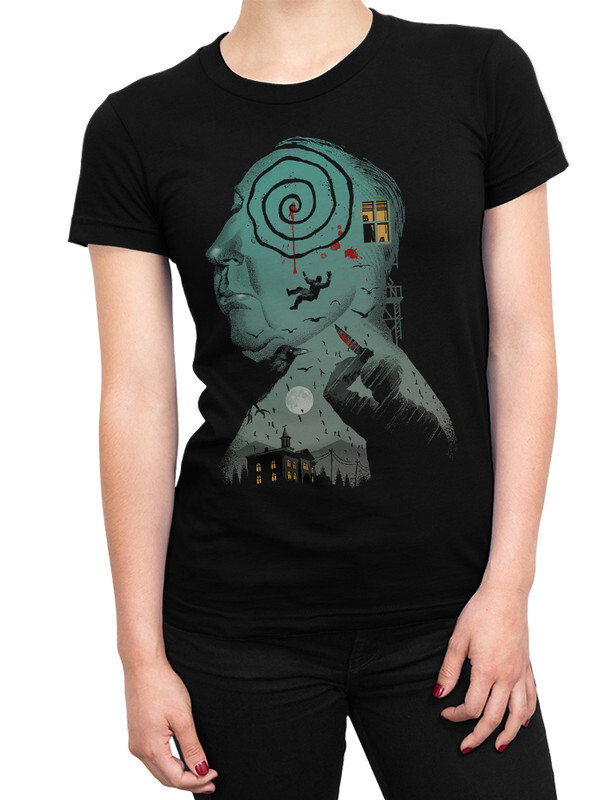 

Футболка женская DreamShirts Studio Альфред Хичкок 119-1 черная L, Черный, Альфред Хичкок 119-1