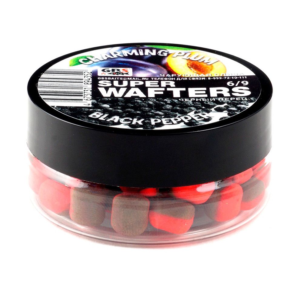 Вафтерсы GBS BaITS Super Wafters 6x9 мм 48 гр Чарующая Слива и Черный Перец 729₽