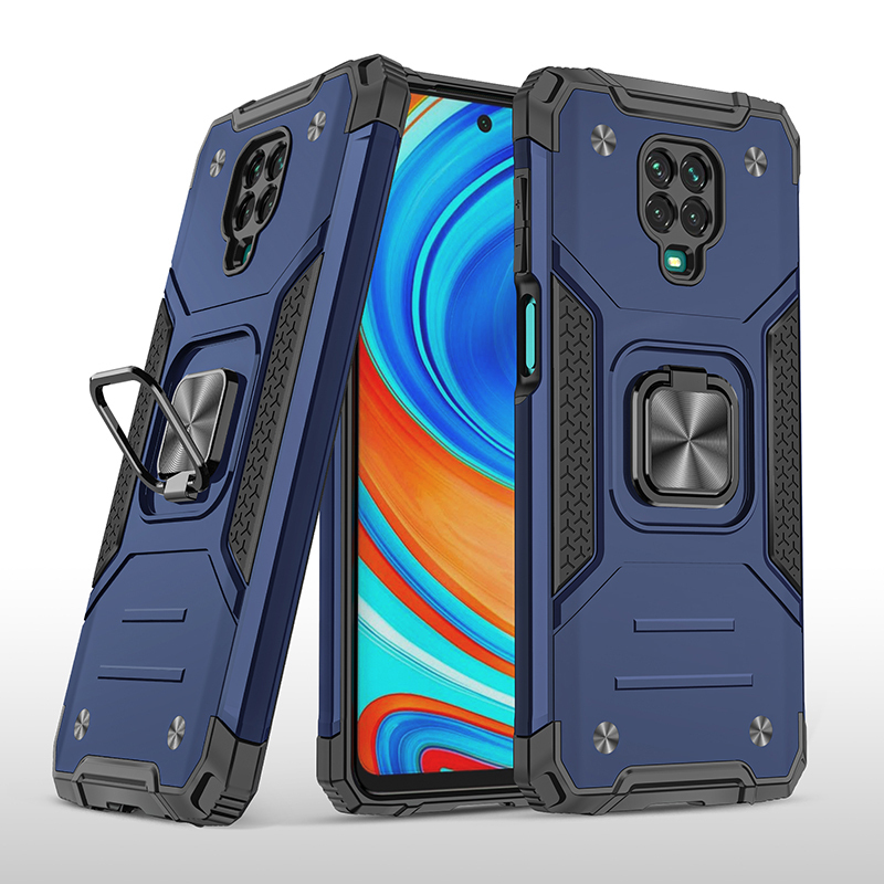 фото Противоударный чехол legion case для xiaomi redmi note 9 pro (синий) black panther