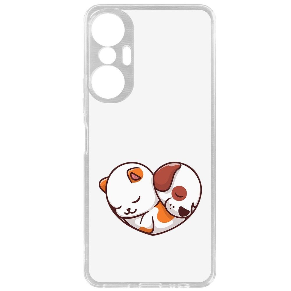

Чехол-накладка Кейс Котёнок и Щенок для Infinix Hot 20S, Прозрачный