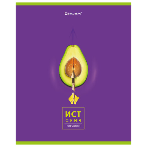 

Тетрадь предметная "AVOCADO" 48 л., глянцевый лак, ИСТОРИЯ, клетка, BRAUBERG, 404280