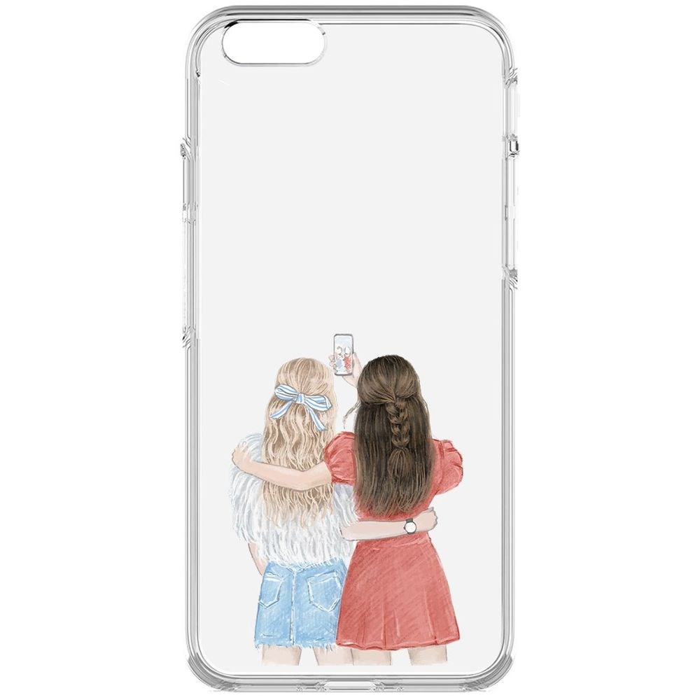 

Чехол-накладка Krutoff Clear Case Лучшие подруги для iPhone 6S, Прозрачный