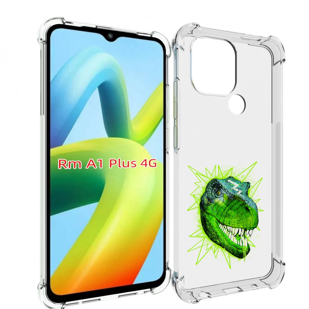 

Чехол MyPads зеленый динозавр для Xiaomi Redmi A1 Plus +, Прозрачный, Tocco