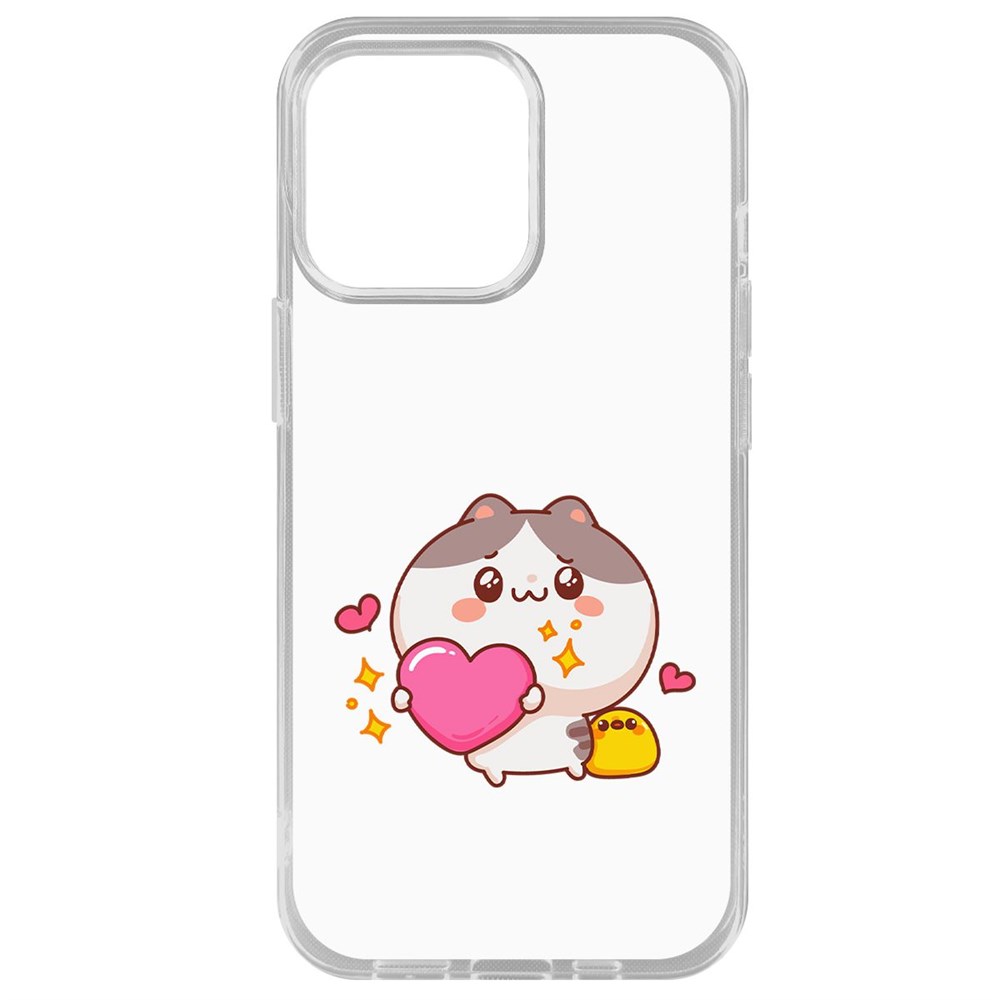 

Чехол-накладка Krutoff Clear Case Сердце для тебя для iPhone 14 Pro Max, Прозрачный