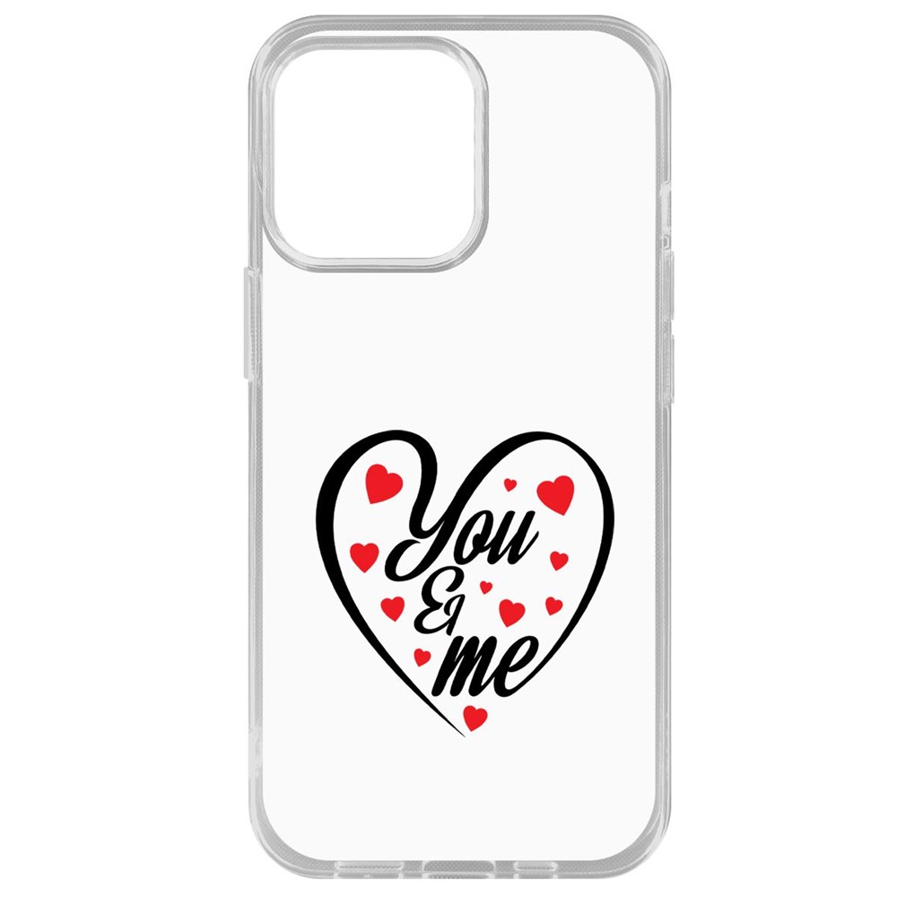 

Чехол-накладка Krutoff Clear Case Ты и Я для iPhone 14 Pro Max, Прозрачный
