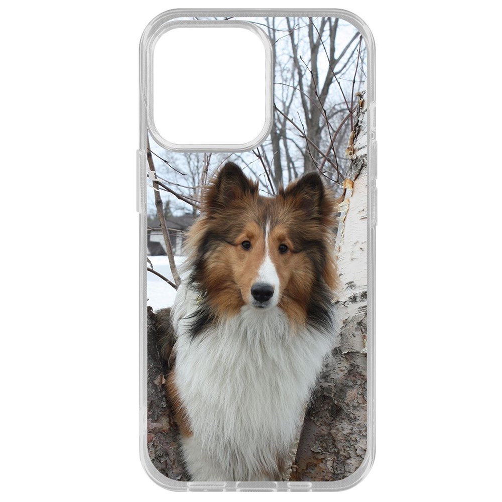 

Чехол-накладка Krutoff Clear Case Шелти для iPhone 14 Pro Max, Прозрачный