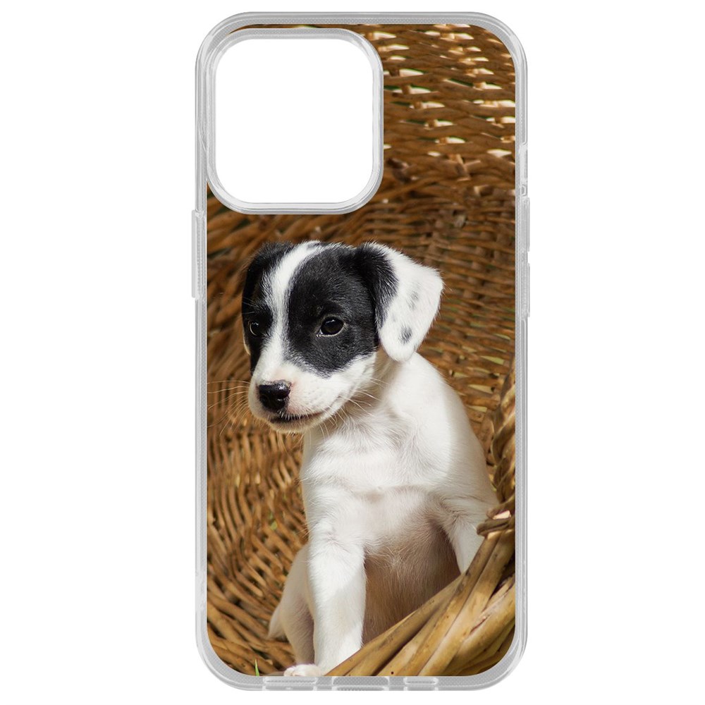 фото Чехол-накладка krutoff clear case щенок в корзине для iphone 14 pro max