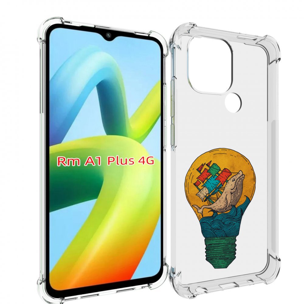 

Чехол MyPads кит в лампочке с парусами для Xiaomi Redmi A1 Plus +, Прозрачный, Tocco